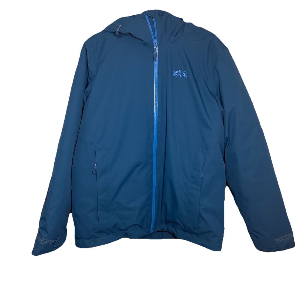 Jack Wolfskin Coat Argon Storm Winter Jacket Blue‎ US Large UK42  Asia XL Hooded